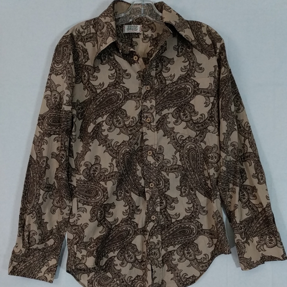 Vtg Shirt Quake By McGregor Mens S Long Sleeve Paisley Button Up Disco 70s Party